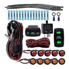 (As show, One size) Universal ATV Turn Signal Kit Side by Side Turn Signal Kit with Switch for Rhino UTV Accessories