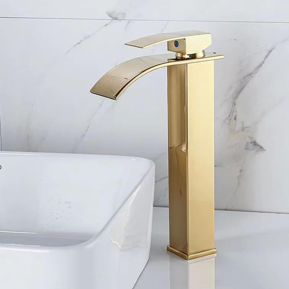 Tall Waterfall Basin Faucet, Single Lever Basin Mixer, Hot And Cold Waterfall Bathroom Faucet, Modern Style 9393856692019