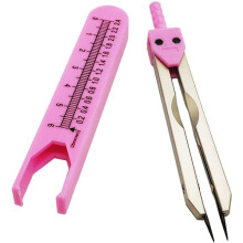 Caliper Divider With Ruler, Medical Caliper Measuring Tool, Pink ECG Ruler For Nurse Doctor