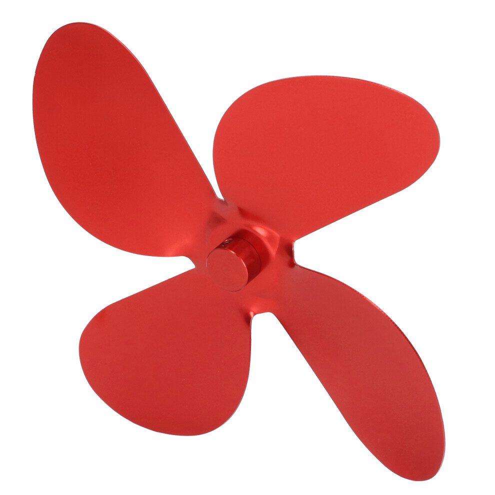 Aluminium Alloy Stove Fan Blade 4-Piece Set With Hex Wrench For Replacement Red 7891356364846