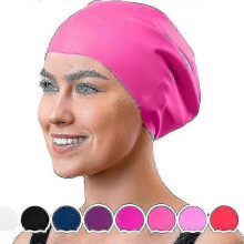 (As show, One size) Adult Long Hair Swimming Cap - Waterproof Silicone Cap for Braids and Dreadlocks Zekaiv