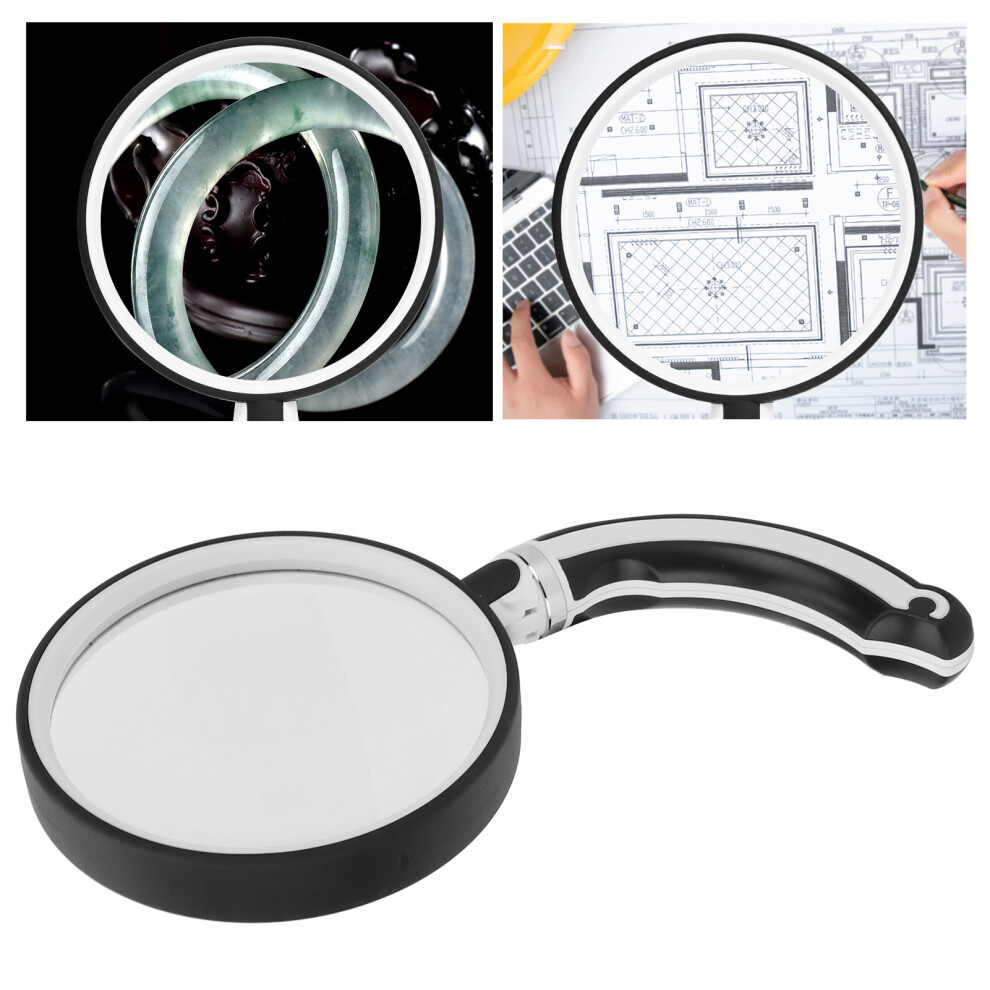 100mm Clear HD Magnifying Glass with Rotatable Foldable Handle