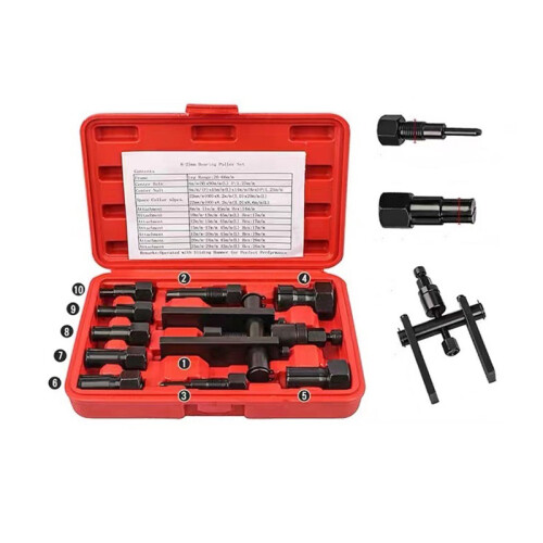 Motorcycle Bearing Puller Set, Steel, 10 Sizes, 145mm Length 2