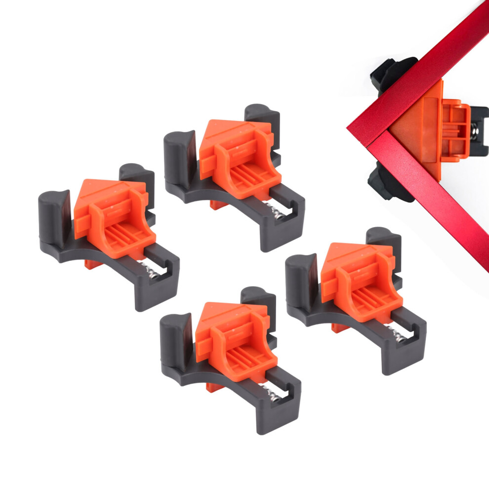 4Pcs Woodworking Angle Clamps Corner Fixer Tool 60 90 120 Orange/Black 4911356369344