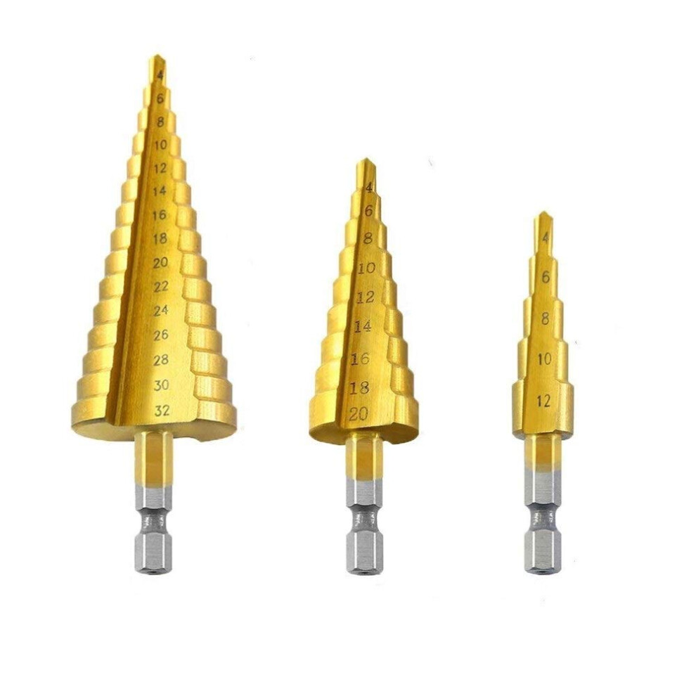 Carbide Step Drill Bit For Metal And Wood Drilling 4-32Mm Hex Shank Hexagonal 1-Piece Hss 9393856693979