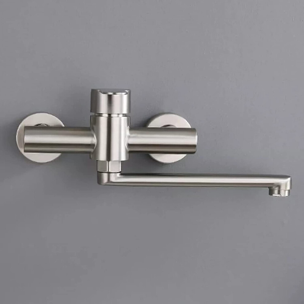 Widespread Faucet Stainless Steel Kitchen Sink Tap Lengthened Swivel Wall-Mounted Single Cold Water Mop Pool Faucet 9393856694129
