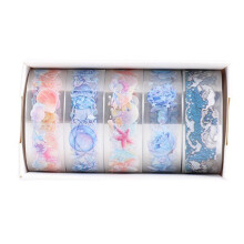 Butterfly Masking Tape 5 Rolls - Flower Pattern, Artist Craft Tape, Clear Decorative Paper Tape For Arts And Crafts
