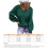 Green Women's V Neck Pullover Sweater XL 100% Polyester Breathable Basic 1