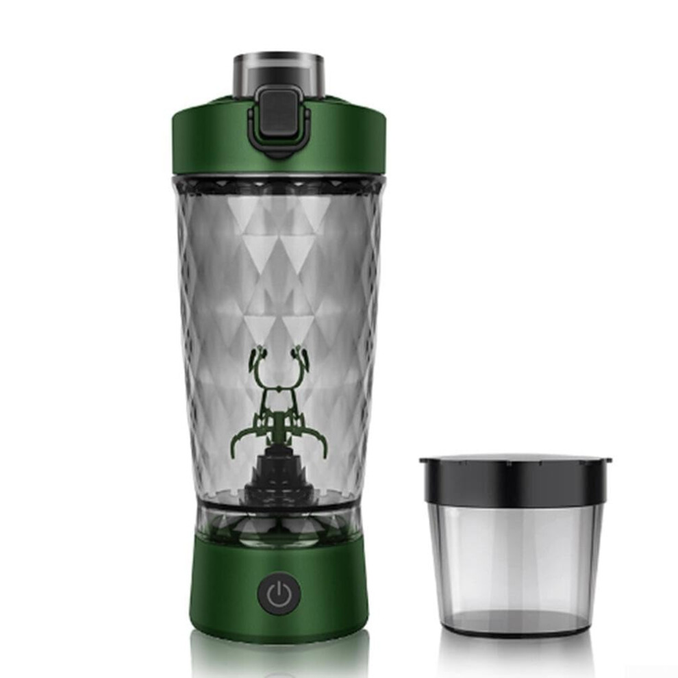 Electric Protein Shaker Bottle 24 Oz Green USB Rechargeable Portable Mixer Cup For Smoothies Meal Replacement