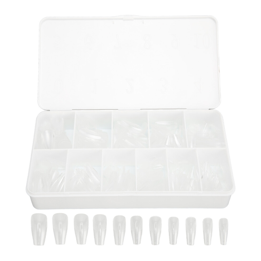 550 Pcs Short Clear Nail Tips Ultra Thin Semi Frosted Seamless Press On
