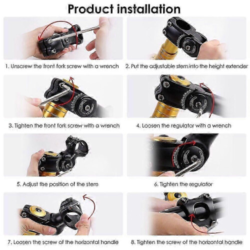 (As show, One size) MTB Bicycle Bike Handlebar Riser ALU Stem Extension Cycle Adjustable DE e 2