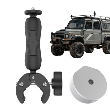 Motorhome Ladder Mounting Kit - Small RV Roof Mount, Black Adjustable Car Roof Adapter, Satellite Mast Mounting Kit