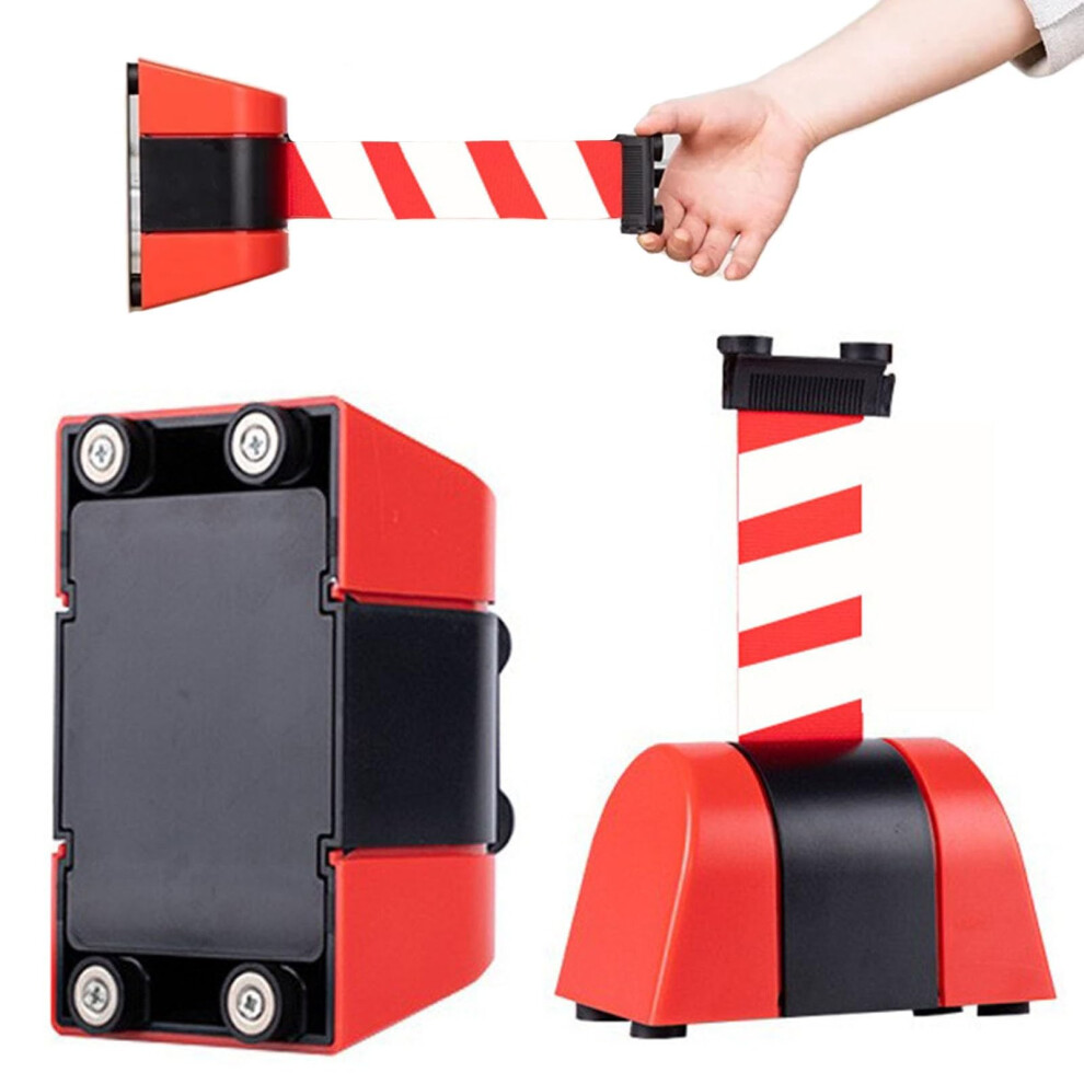 Crowd Control Magnetic Wall Barrier Red Retractable Belt, 6.5-32 Ft, Safety Braking System, 10 Meter Queue Solution 9084446671742