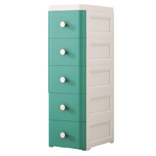 Space-Saving Plastic Rolling Cart, 25 Cm Storage Cabinet, Small Mobile Drawer Unit for Home and Office Verde 25 Cm