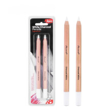 White Charcoal Pencil, Charcoal Pencils Set, 2-Pcs, 7mm Core Chalk Pencil For Drawing, Sketching, Shading, Blending