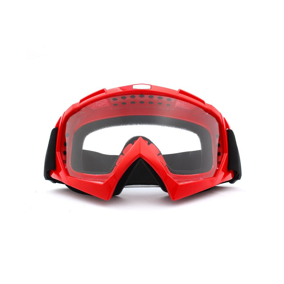 Motorcycle Goggles Motocross Cycling Goggles For Adults Windproof Helmet Compatible Ski Eyewear Red 9393856695508