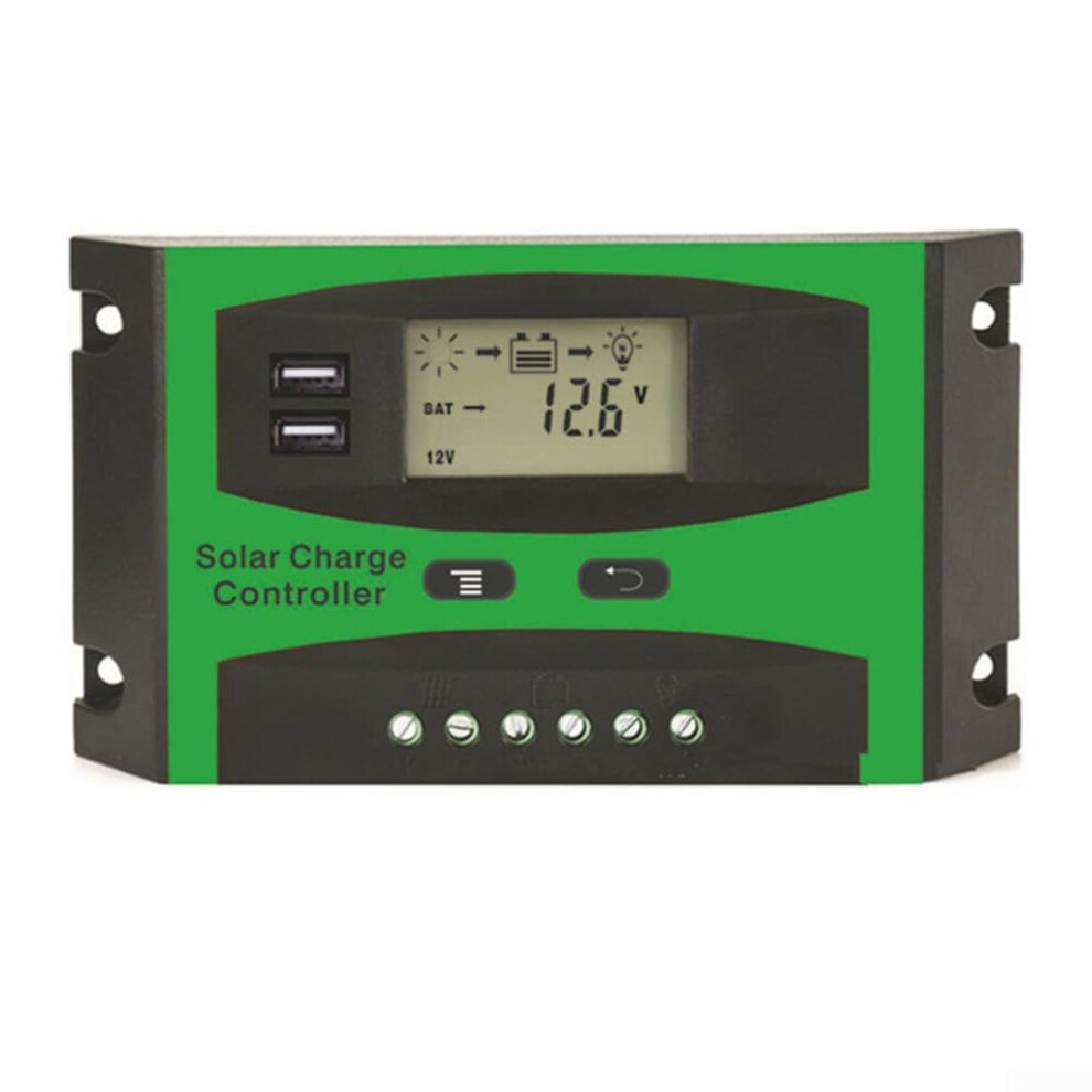 30A Mppt Solar Charge Controller With Dual Usb Outputs For 12V/24V Systems Lcd Display 9084446672138