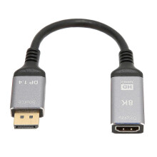 (As show, One size) 8K 48Gbps HDR 3D DisplayPort 1.4 to HDMI 2.1 Cable - AV Adapter Cord for Laptop PC TV Projector