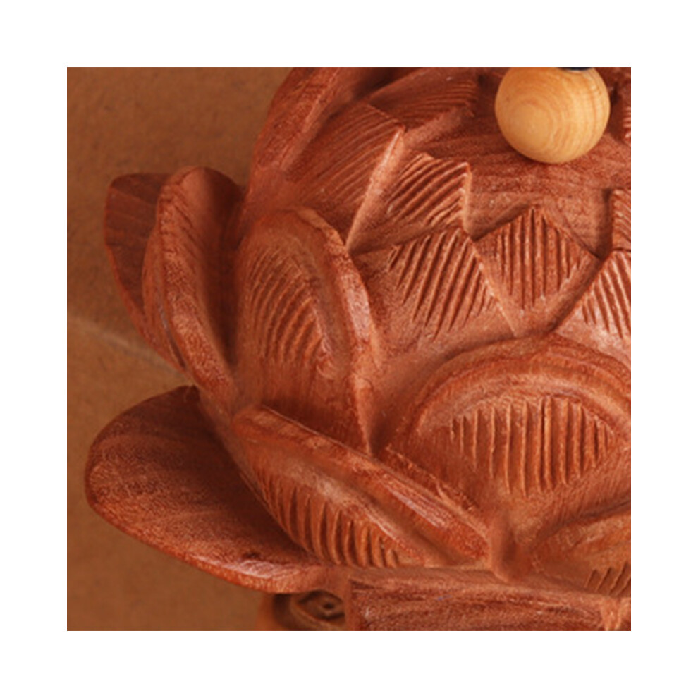 Bright Wood Lotus Car Pendant For Rearview Mirror Decoration Red/Peach 8301356380955