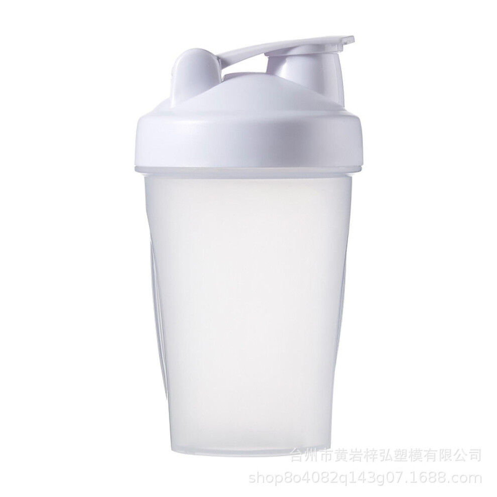 White 400Ml Sports Protein Powder Shaker Cup Graduated Plastic Shake Cup With Measurements 401-500Ml
