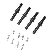 4Pcs Steel Stub Axles for FMS FCX24 1/24 RC Car - Black, 24mm