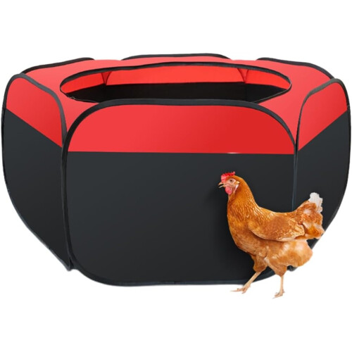 Chicken Brooder Box Red For Baby Chicks, Ducklings And Quail With Waterer, Plastic, Small Size 1