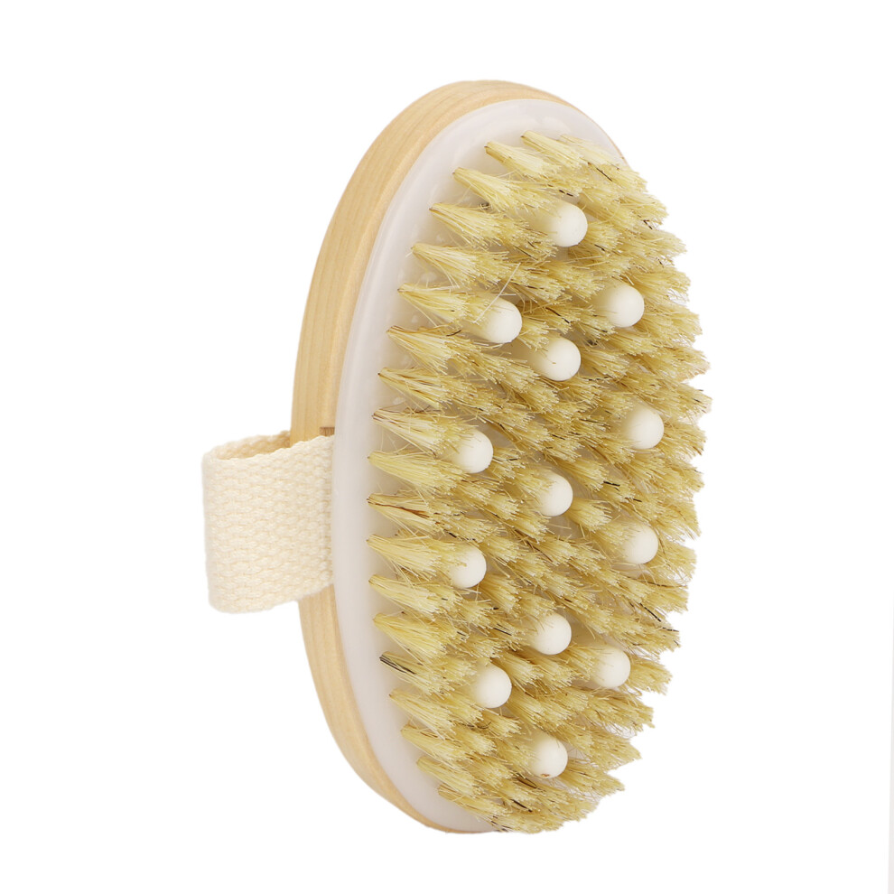 Wood Frame Body Scrubber Brush for Lymphatic Drainage, Exfoliating