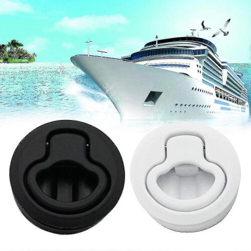 (As show, Black) 2" Round Locking Flush Pull Latch Replacement Plastic For Rv Marine Boat Southco 2