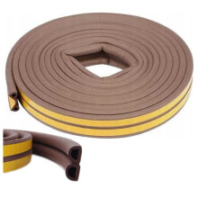 Rubberen afdichting - Profiel D - 6 m - Bruin - 9,5 x 7,5 mm