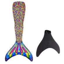 (S, colorful) Adult Reinforced Mermaid Tail For Swimming, Monofin Included -suzuka