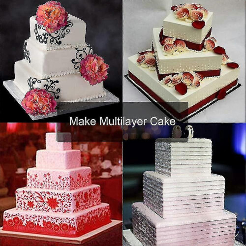 (As show, One size) Rectangular Adjustable Baking Frame, With Dividers, Adjustable Cake Ring 2