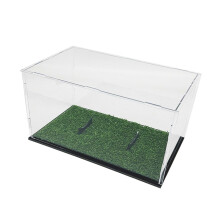 Football Display Case Acrylic Clear Display Box With Stand Softball And Basketball Holder Leather Black Base