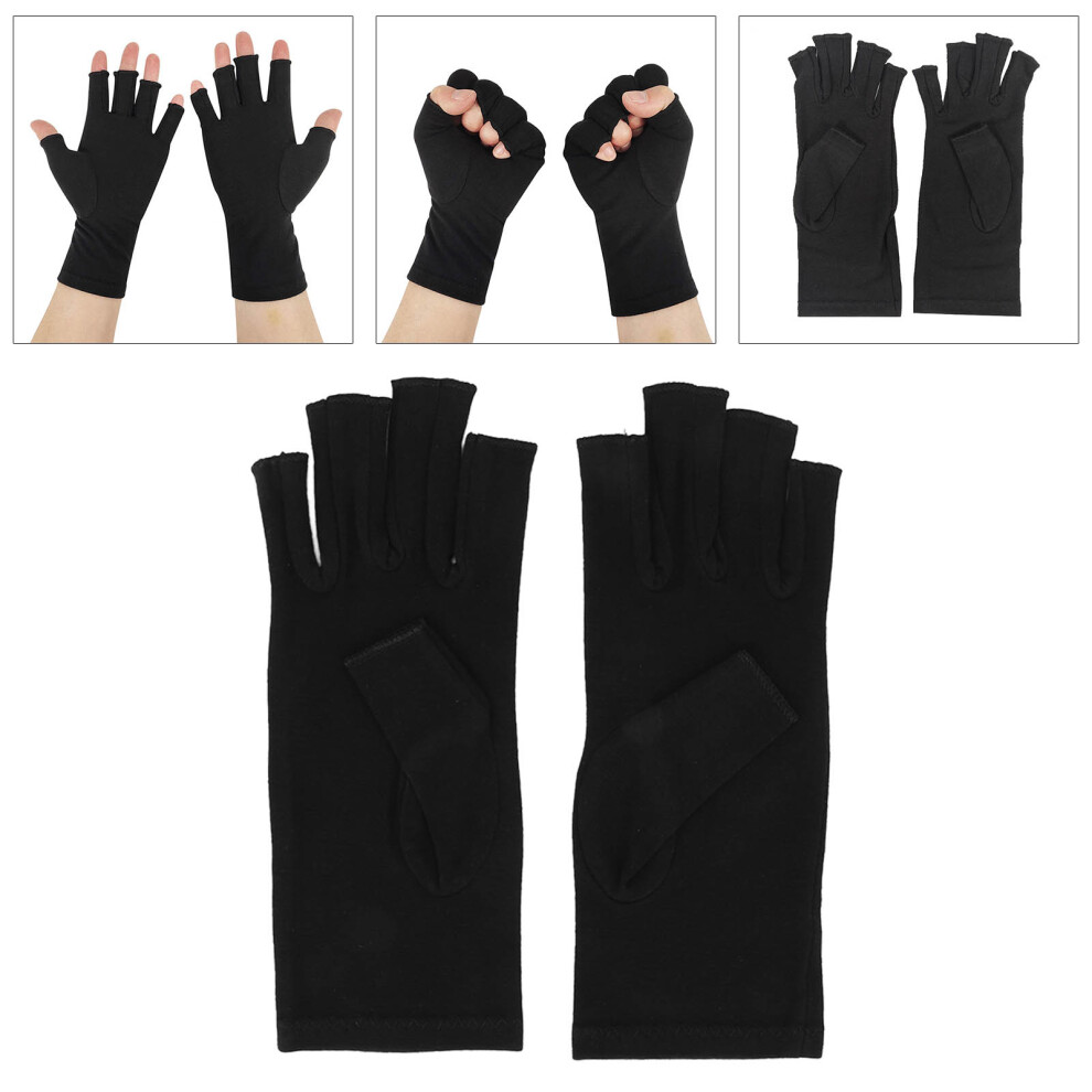 Compression Gloves for Arthritis Soreness Relief, Fingerless, L
