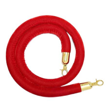 Deluxe Velvet Rope Barriers 2-Pack With Foam Core Ends, Stainless Steel Hooks, 2.5m/8ft Crowd Control Stanchions
