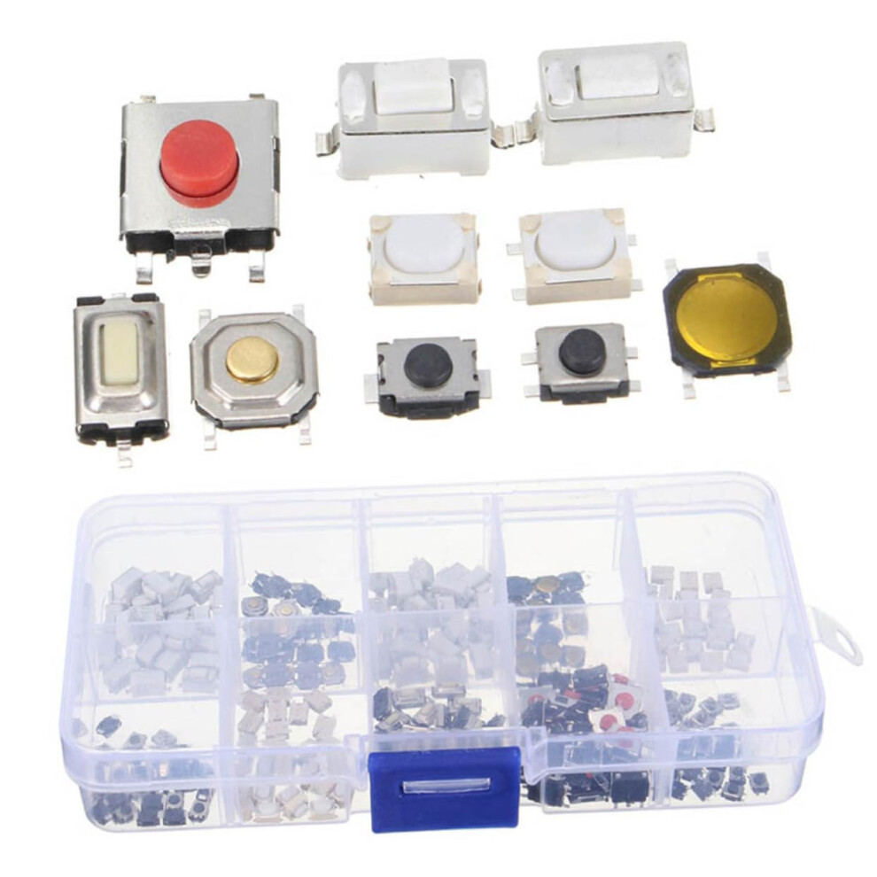 Touch Push Button Kit 250 Pcs Momentary Tactile Switches Snap Button Stickers For Electronics Projects 9067246381974