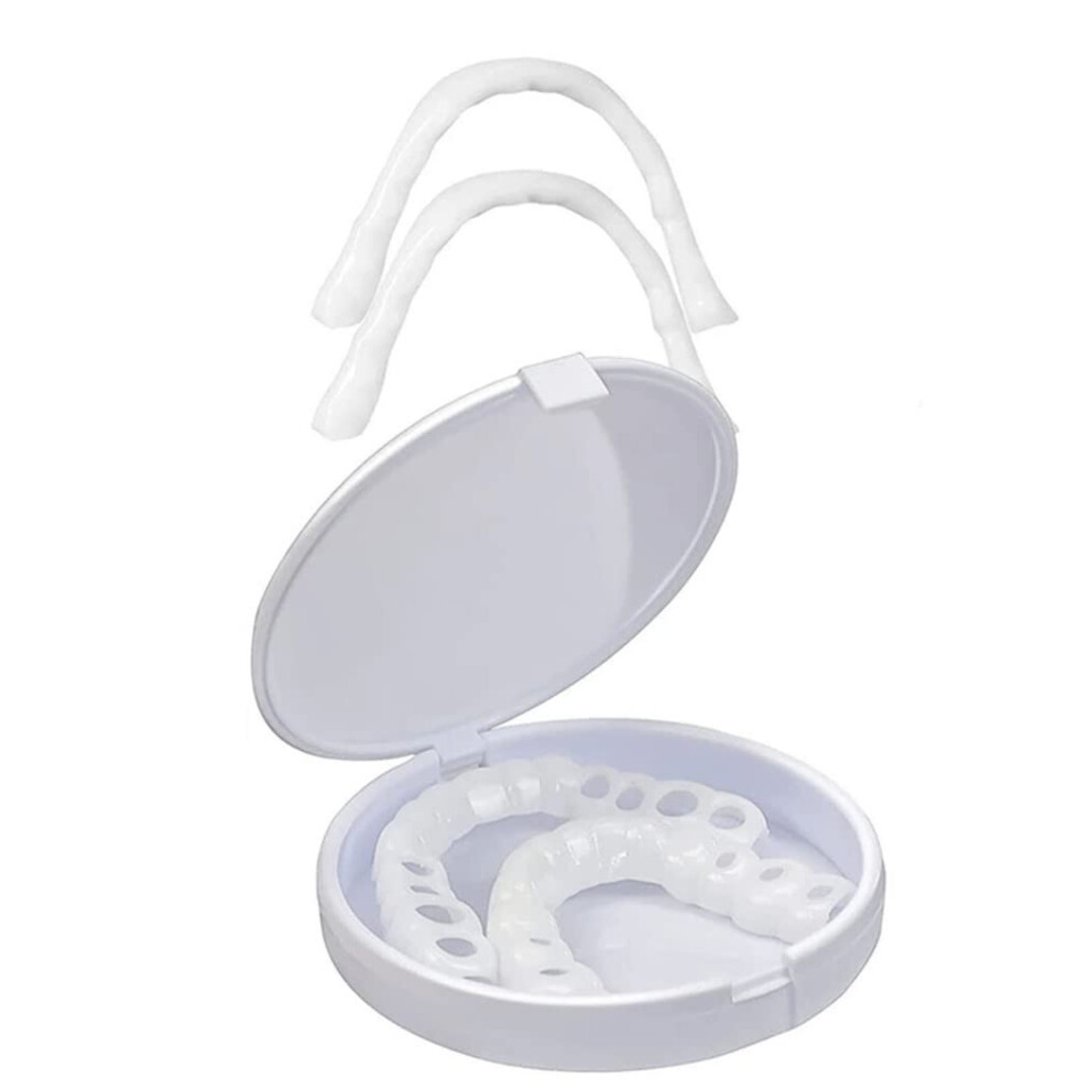 Silica Dentures Instant Repair For Cracked Or Missing Teeth - Temporary False Teeth Top And Bottom Tooth Cover Dentures