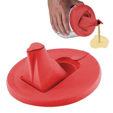 TPR Paint Bucket Cover, Red, Secure Lock-On, Leak-Proof, Standard Paint Can Compatibility, Optimal Outlet Control