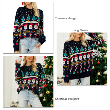 Purpurblauer Weihnachtspullover Größe S, Drop-Shoulder
