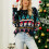 Purpurblauer Weihnachtspullover Größe S, Drop-Shoulder 7