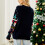 Purpurblauer Weihnachtspullover Größe S, Drop-Shoulder 8