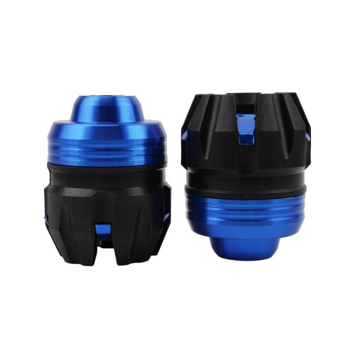 1Pair Universal Motorcycle Scooter Front Fork Cup Aluminum Frame Slider Blue Most Bikes Compatible Crash Protector