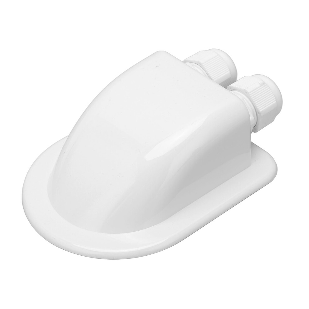 White Double Cable Entry Solar Gland Ip68 Abs Mount For Outdoor Use 5081356389006