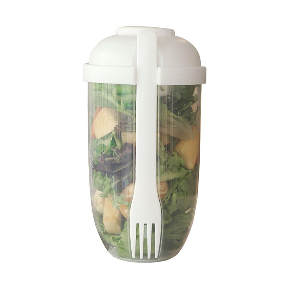 Salad Cup 1000ml Lightweight Meal Shaker Cup With Fork And Lid For Office And Outdoor Use PP Material