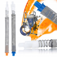 Rosfix FTX 100-as hálós ujjszűrő, piros, Graco / Airlessco festékszóróhoz + FTX 50-es hálós ujjszűrő, kék, festékszóróhoz