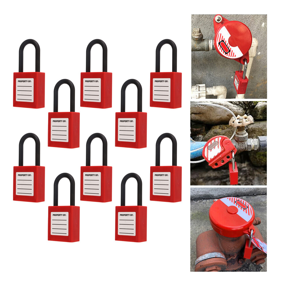 Lockout Lock Nylon Beam Insulated Padlock 10Pcs Industrial Safety Lock Set 3121356390007