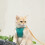 Cat Harness Leash 4.9ft Reflective Patchwork Green/Orange L 4-7.5kg 1