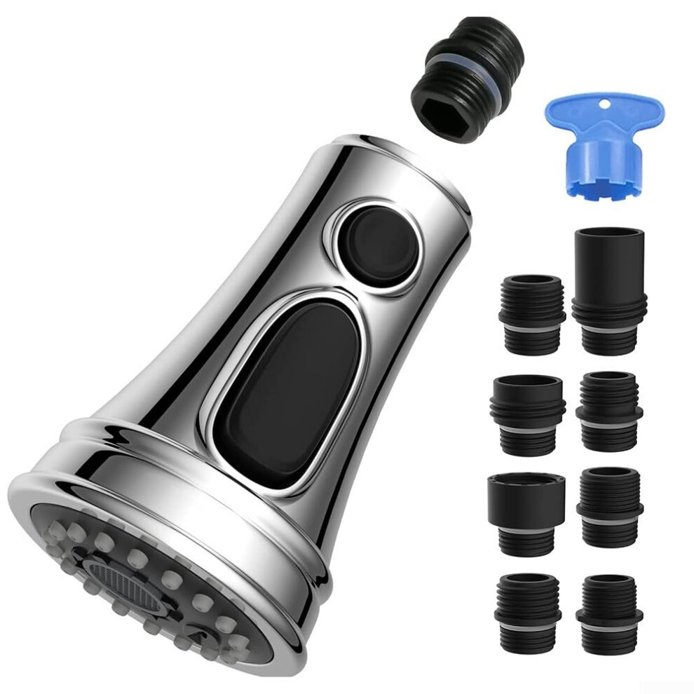 Shower Head With Three Water Functions For Kitchen And Bathroom Use Electroplating Finish 9354506595067
