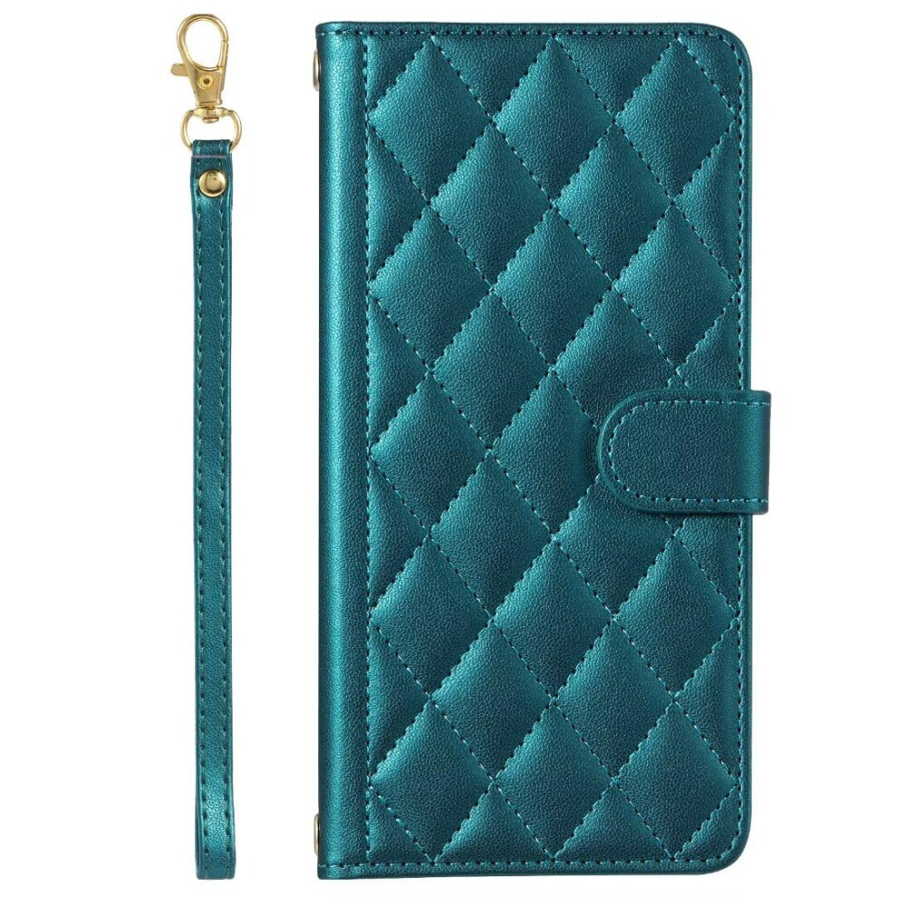 Case For Iphone 15 Pro Card Holder Leather Flip Folio, Shockproof Non-Slip Bumper Green 9354506595074