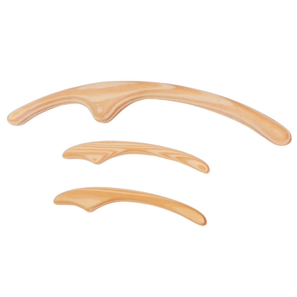 Lymphatic Drainage Gua Sha Tool Set: 3pcs Cypress Face & Body Massage