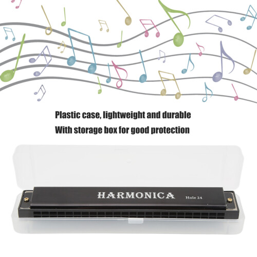 24 Hole Harmonica for Stage & Solo Play - Lightweight Plastic Casing 2